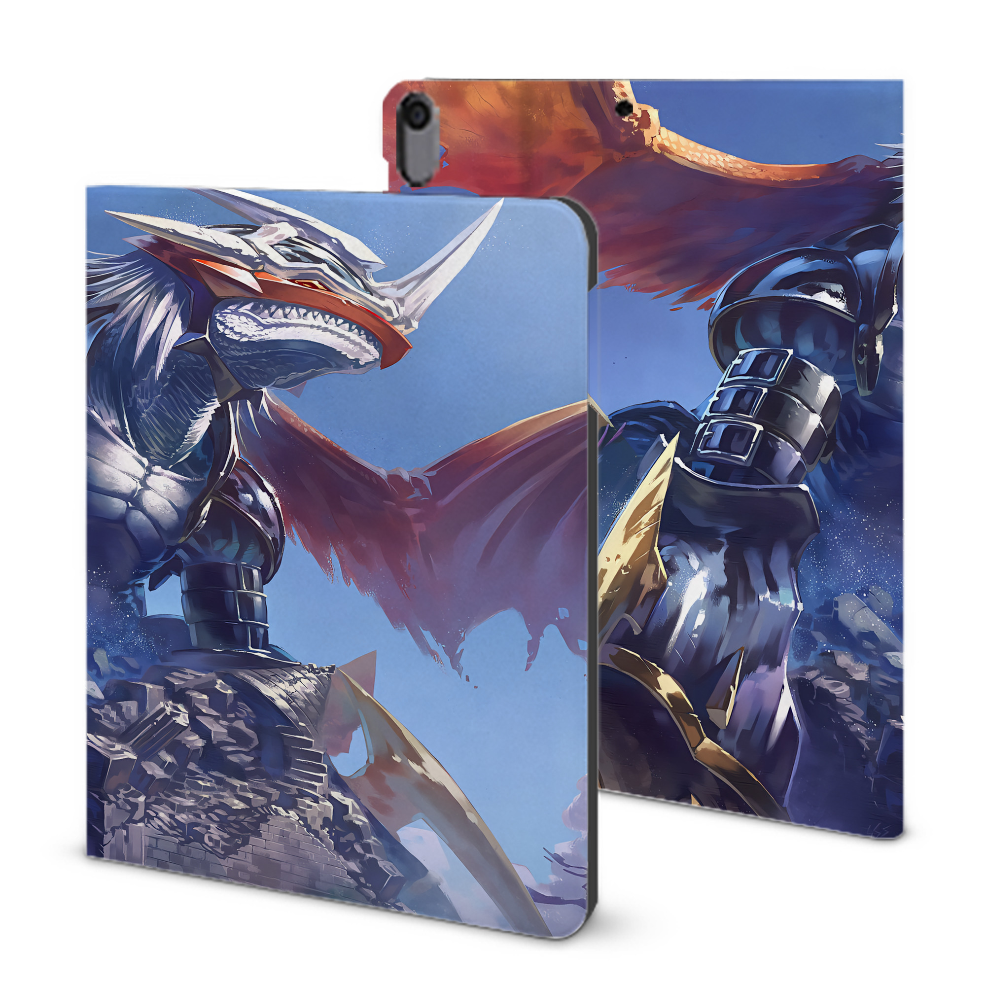 （画像用） Digimon デジタルモンスター/デジモン IPad ケース ブック型 PUレザー TPU 耐衝撃 軽量 薄型 ペン収納なし 全面保護 IPad 各モデル対応